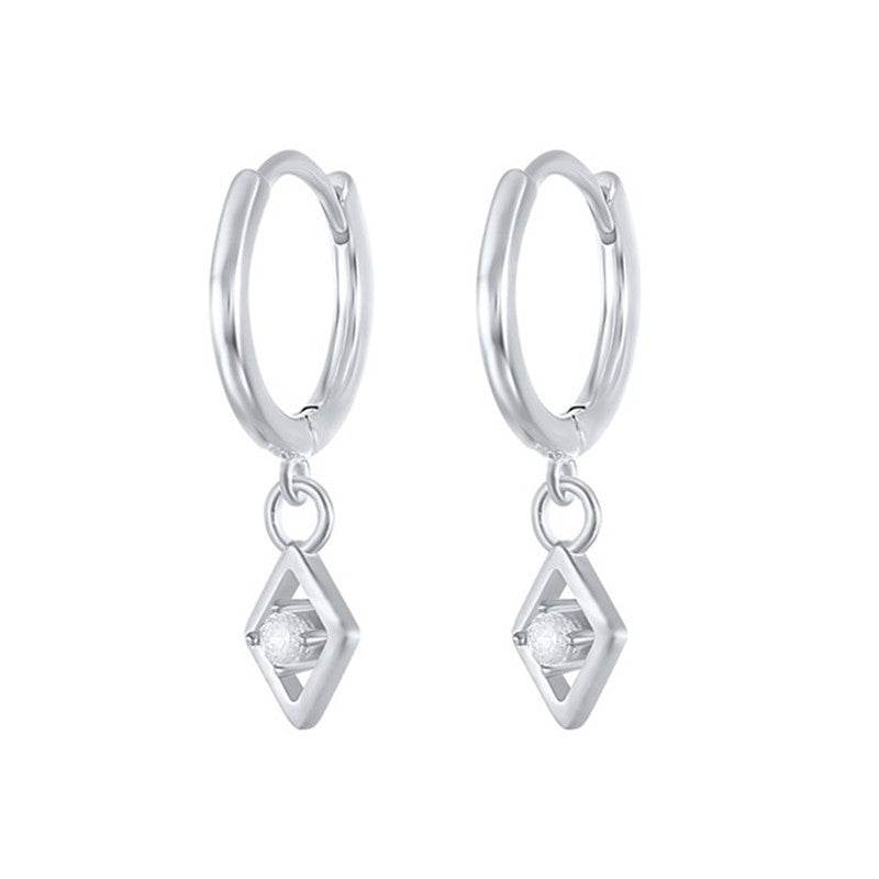 925 silver eyes ear hoop earrings women - Mubimart