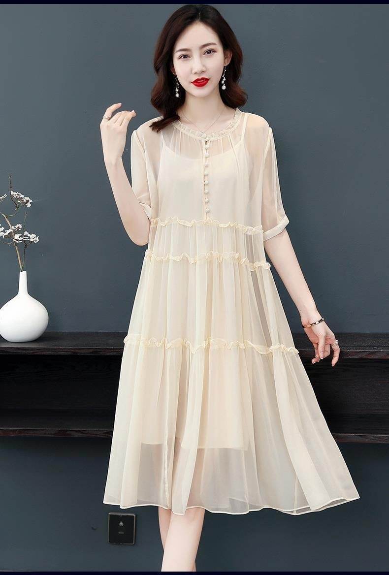 Loose Temperament Slimming Midi Dress - Mubimart