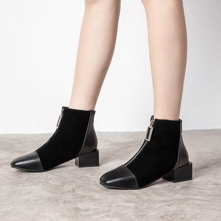 Versatile women's square toe boots - Mubimart