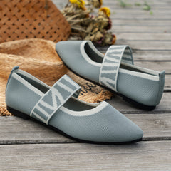 Striped Flats Shoes Fashion Casual Pointed Toe Loafers Lazy Shoes For Women