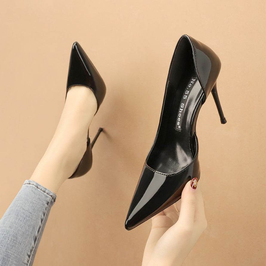 Pointed-toe High-heeled Shoes With Hollow Stilettos - Mubimart