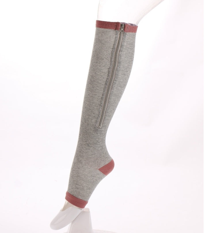 Elastic socks sports compression socks compression zipper socks - Mubimart - Compression socks 