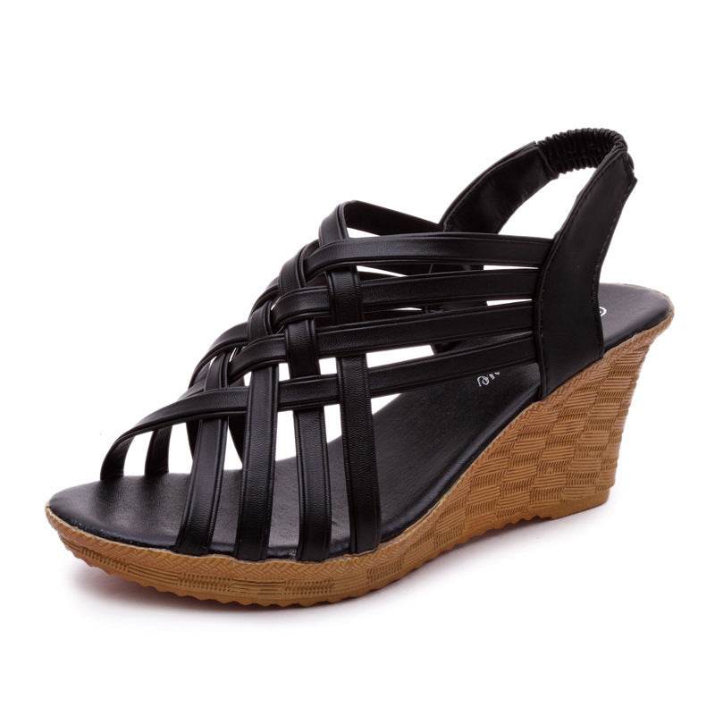 Fishbill Wedge Sandals - Mubimart