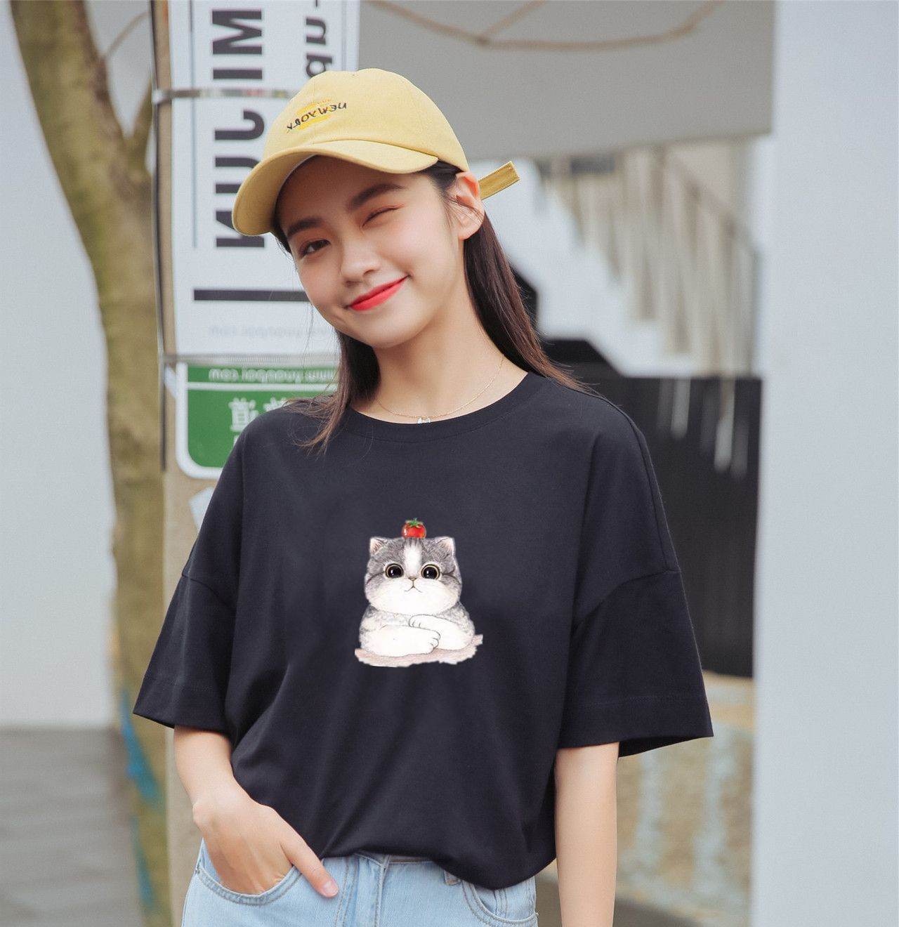 Women's loose summer plus size t-shirt - Mubimart