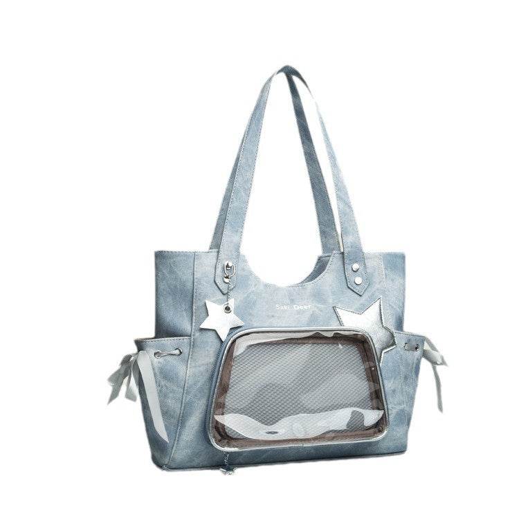 Niche Sweet Transparent Japanese Tote Bag For Women - Mubimart