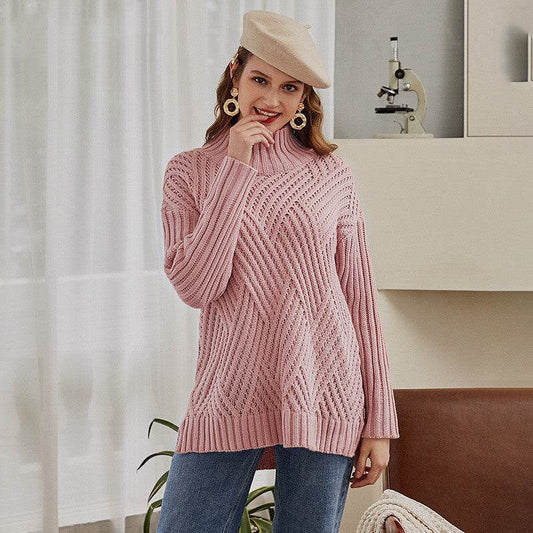 Turtleneck long sweater - Mubimart