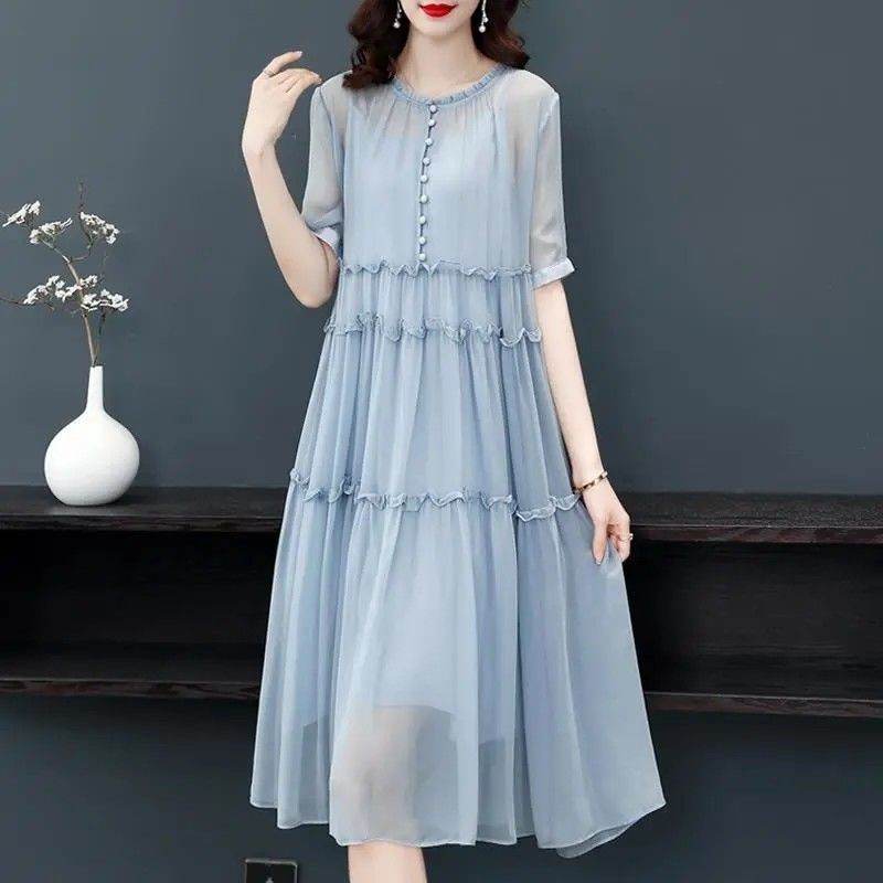 Loose Temperament Slimming Midi Dress - Mubimart