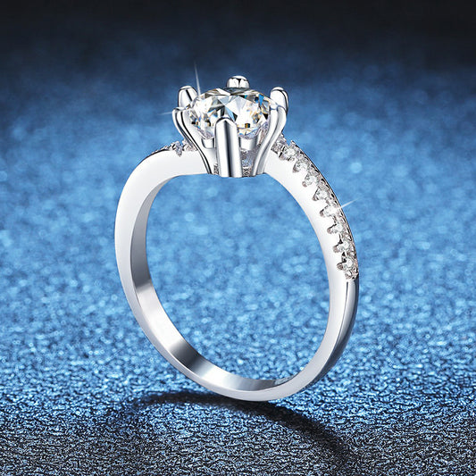 S925 Sterling Silver Moissanite Ring Women