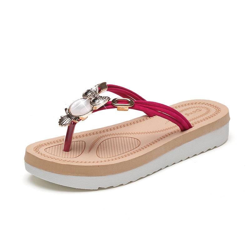 Rhinestone flip flops - Mubimart