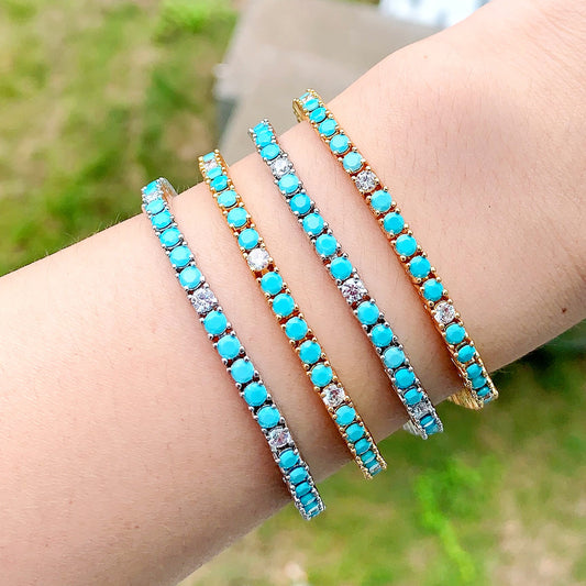 Turquoise Tennis Chain Simple Fashion Zircon Bracelet
