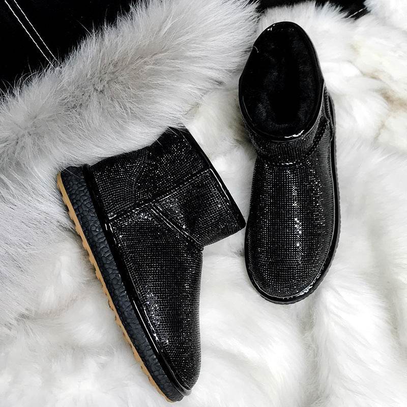 Rhinestone snow boots - Mubimart