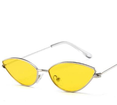New Cute Sexy Sunglases Retro Cat Eye Sunglasses Women Metal Triangle Vintage Cateye Sun Glasses Female - Mubimart