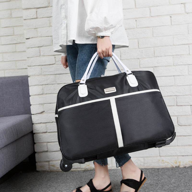 Large-Capacity Trolley Bag Portable Korean Short-Distance Travel Duffel Bag - Mubimart