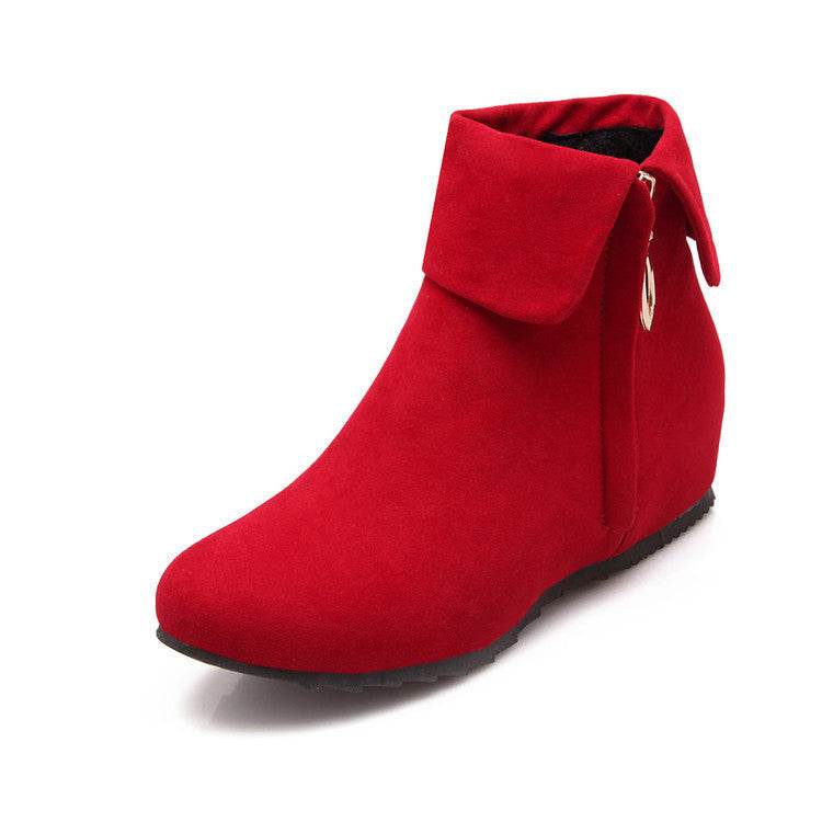 Side zip flat booties - Mubimart