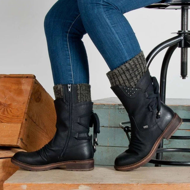 Women Winter Boots Mid-Calf Snow Boots