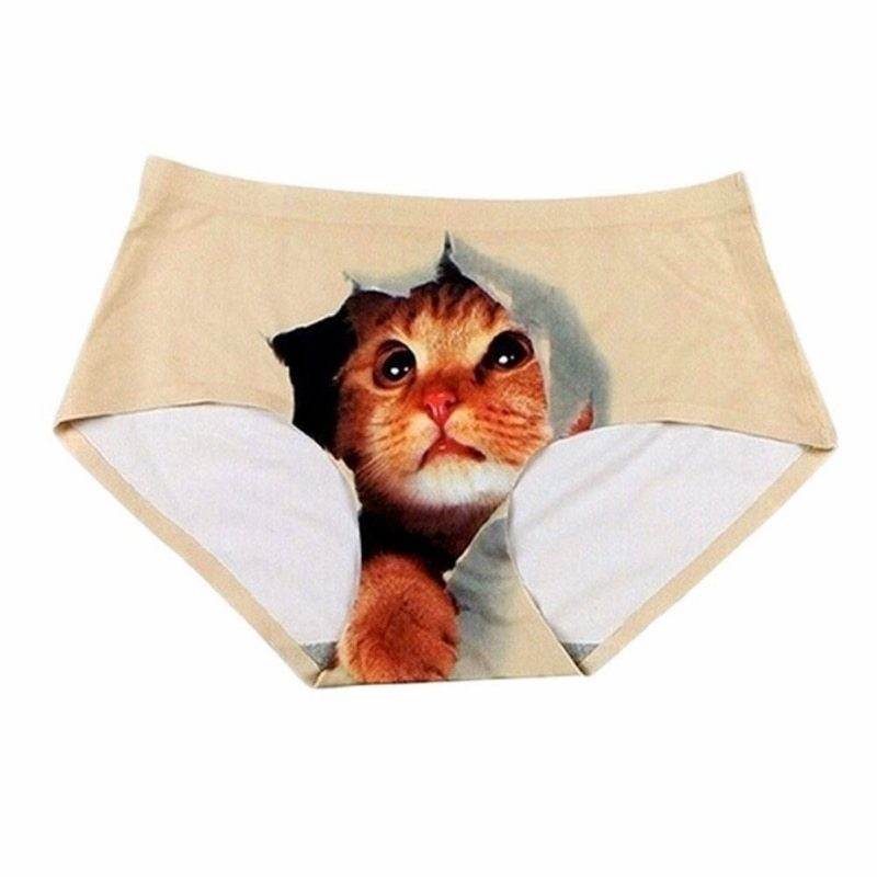 3d Print Cat Cotton Underwear Women Panties Seamless Briefs New Arrival Female Ropa Interior Mujer Lingerie - Mubimart