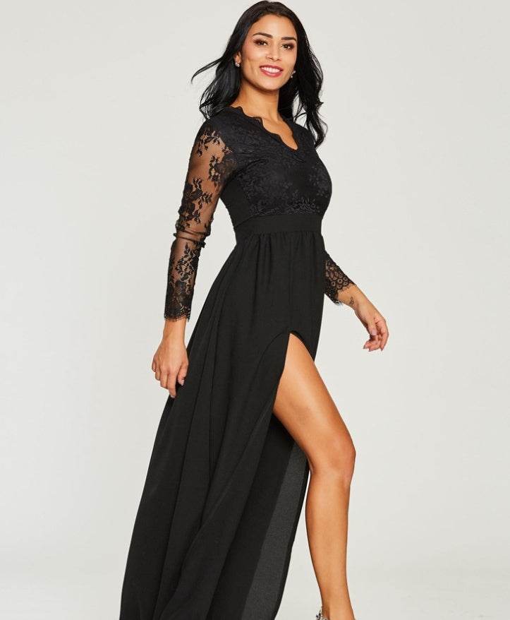 High Waisted Prom Dress - Mubimart