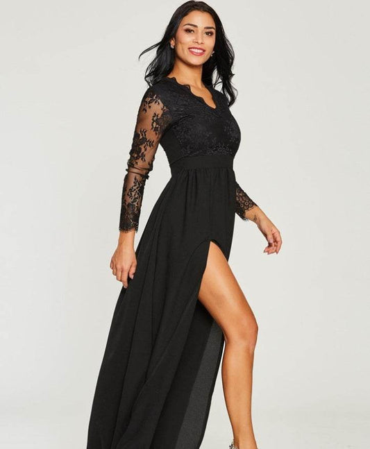 High Waisted Prom Dress - Mubimart