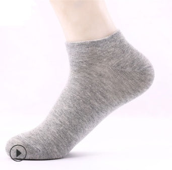 Spring and summer cotton socks men's sports deodorant boat socks cotton solid color short tube men's socks socks - Mubimart -  