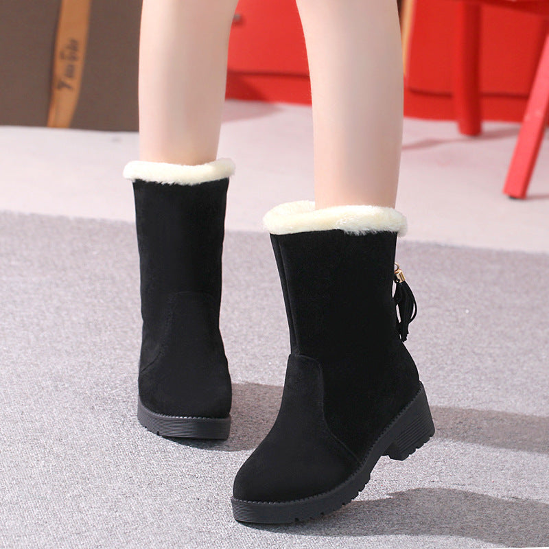 Fashion snow boots round toe boots