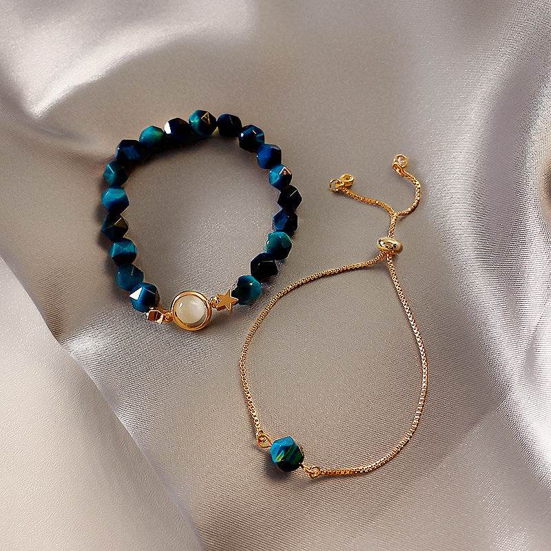 Simple Green Gemstone Bracelet Women - Mubimart