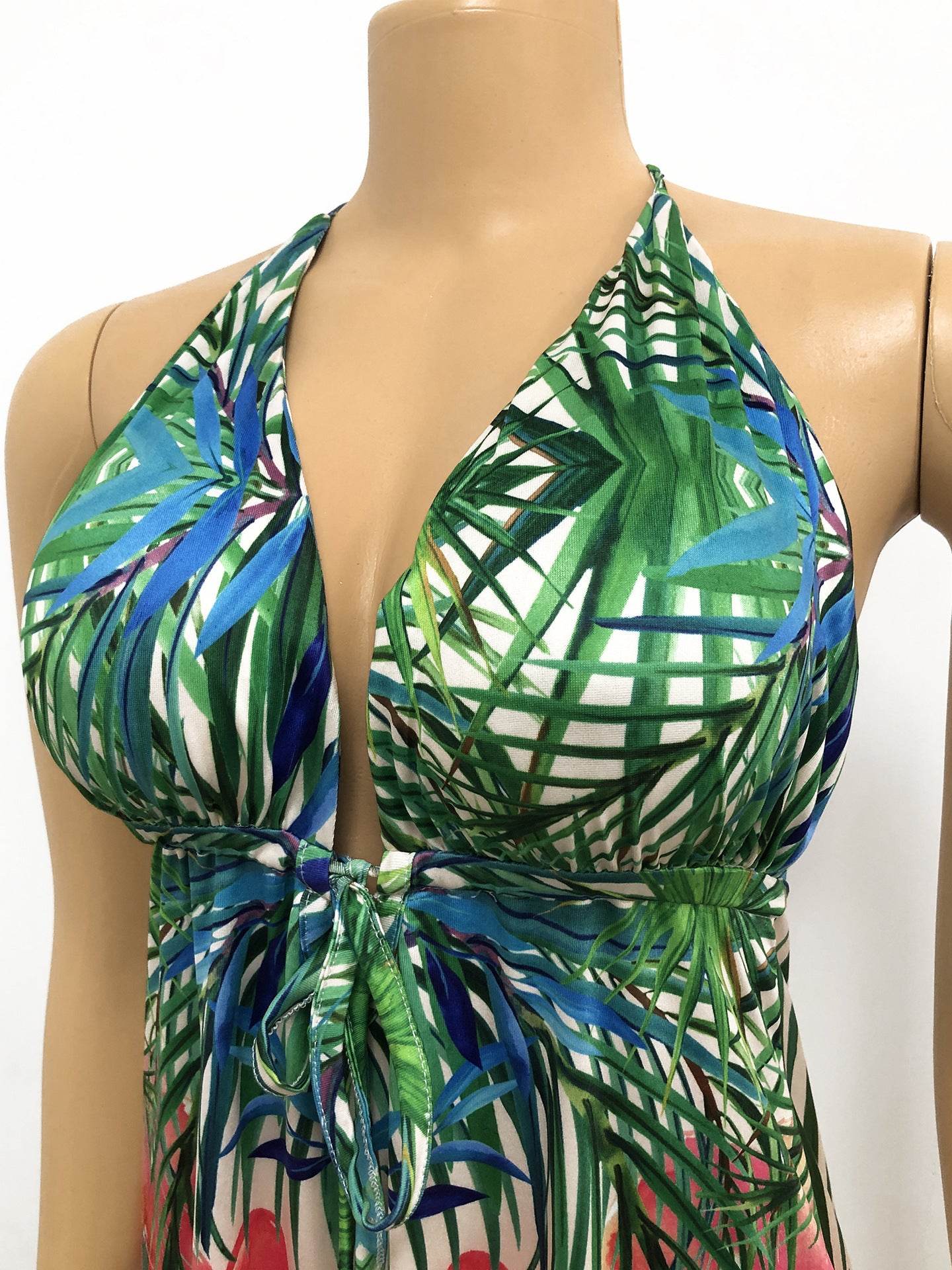 Women's Printed Slip-on Mop Dress - Mubimart