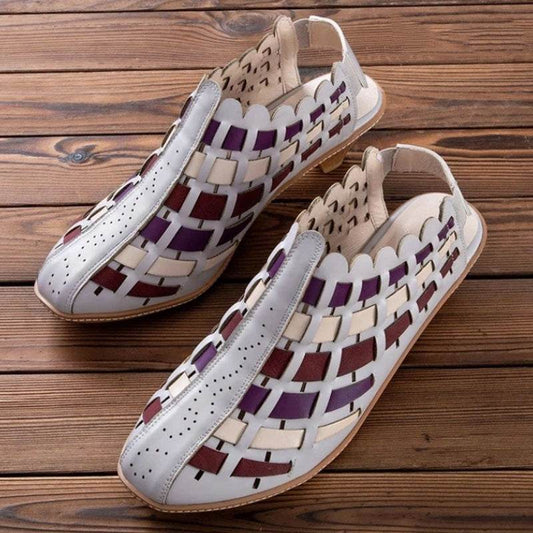 Cross weave wedge booties - Mubimart