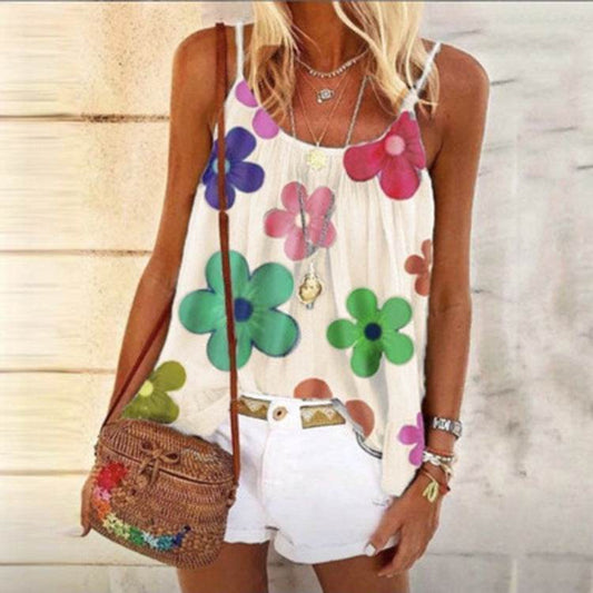 Printed loose camisole - Mubimart