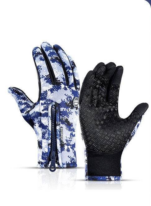 Winter Gloves Touch Screen Riding Motorcycle Sliding Waterproof Sports Gloves With Fleece - Mubimart
