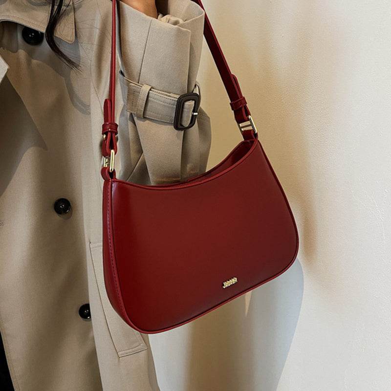 Red Underarm Shoulder Bags For Women 2024 New Texture Leather Crossbody Bag Luxury Designer Wedding Bride Handbags Sling Bag - Mubimart