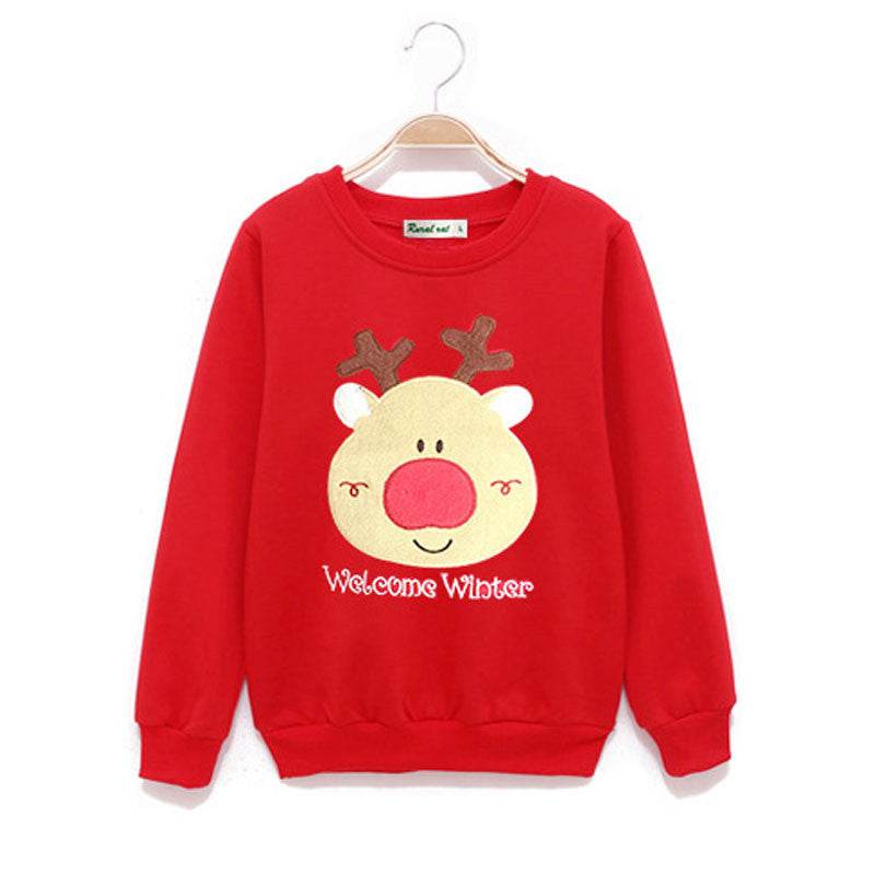 Christmas deer head long sleeve family wear - Mubimart