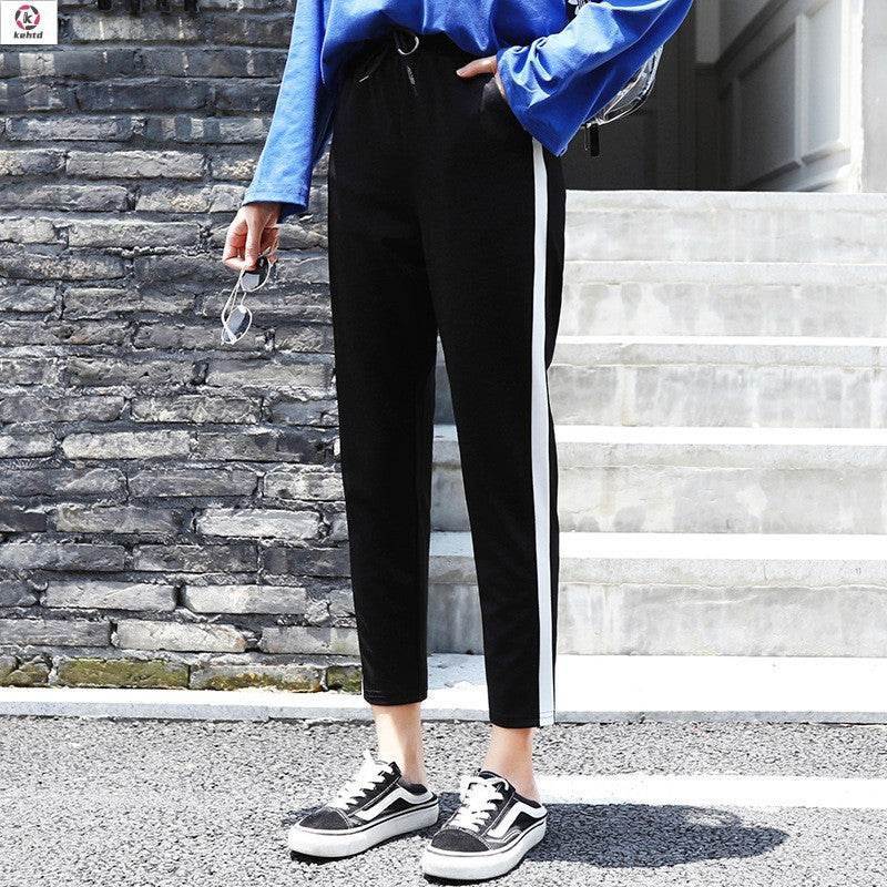 Student's Harem Pants loose body Pants Capris casual pants - Mubimart