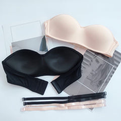 Gathered non-slip lingerie bra - Mubimart -  