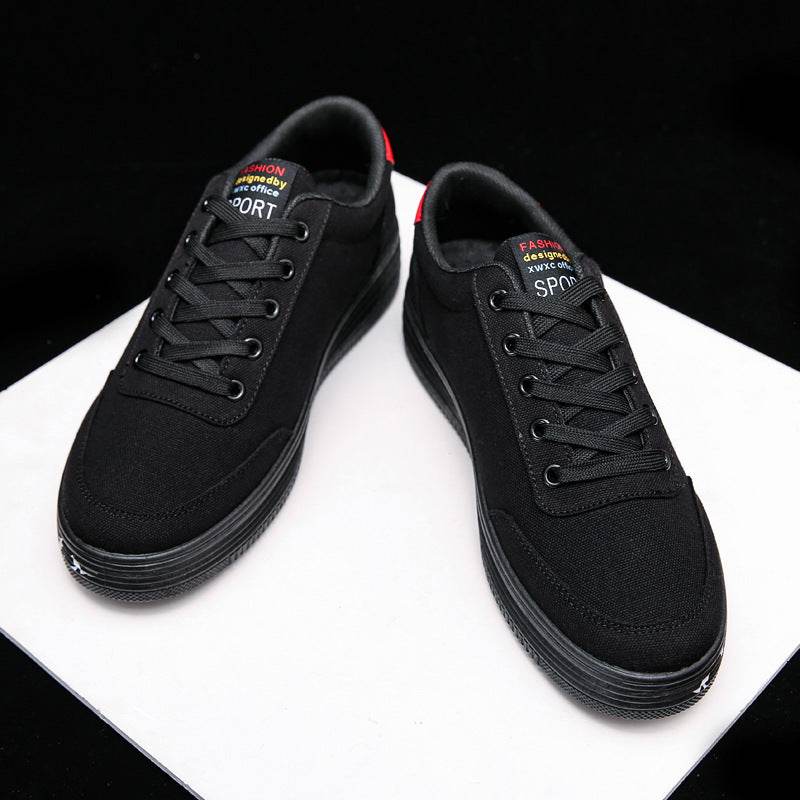Love Print Canvas Shoes Women Men Flats Lace-up Casual Shoes Lover Sports Shoes Valentines Day - Mubimart