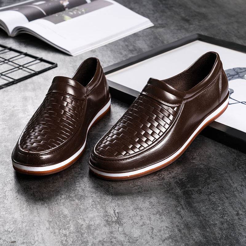 Men's Short Tube Breathable Low Top Rain Boots - Mubimart