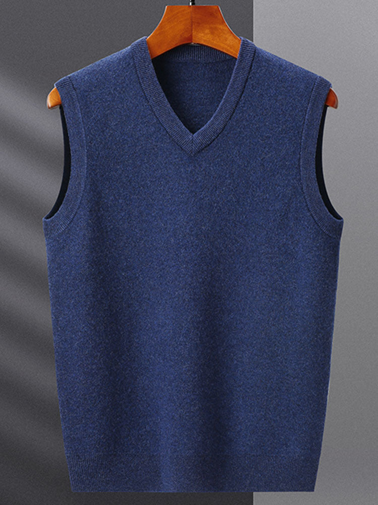 Fashion Cashmere Vest Men's Sleeveless Sweater