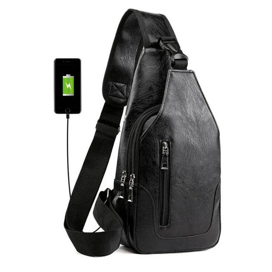 Luxury Brand Messenger Bag Leather Men Chest Bag Vintage Crossbody Shoulder Bag Men's Business Sling Bags Male Casual Chest Pack - Mubimart