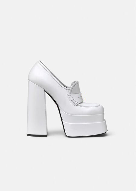 Square Toe Chunky High Heels Double Platform