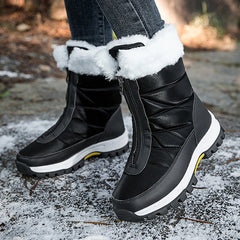 Waterproof Snow Boots Women's Mid-calf Front Zipper