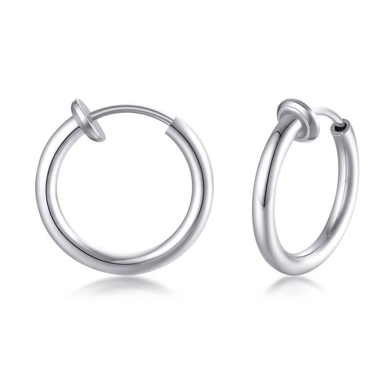 Japanese And Kore2an Fashion Earrings Stainless Steel Simple Men And Women - Mubimart