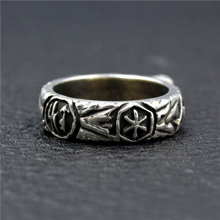 Mens Fashion Simple Sterling Silver Skull Ring