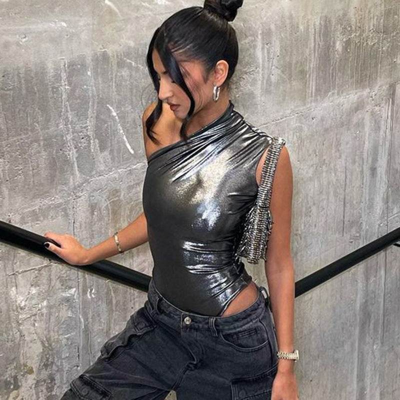 One Shoulder Bodysuit Fashion New Women - Mubimart