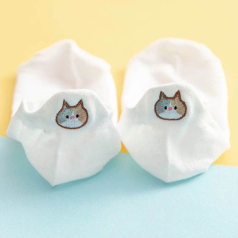 Socks Women's Socks Low Top Shallow Mouth Cotton Cute Japanese Style Cartoon Three-dimensional Heel Cat Boat Socks Spring And Summer Isn Fashion - Mubimart