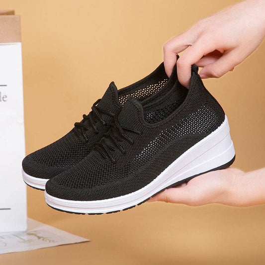 Women's Mesh Breathable Casual Platform Wedge Heels - Mubimart
