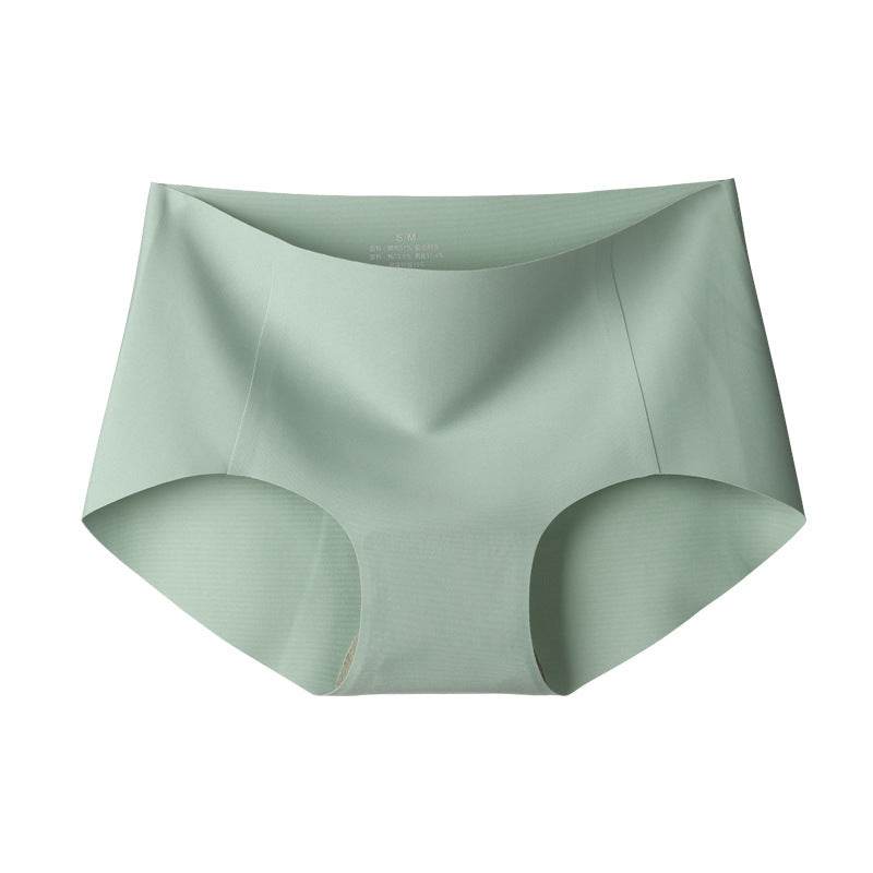 Women's Thin Mid-waist High-waist Plain Muscle Magic Seamless Panties - Mubimart