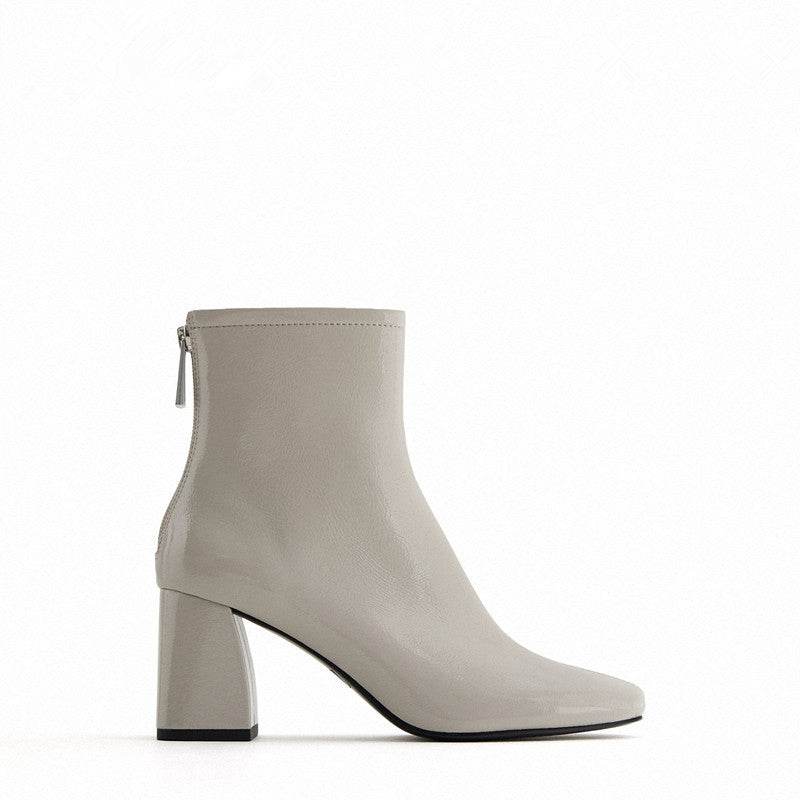 Thick heel square toe barefoot boots - Mubimart