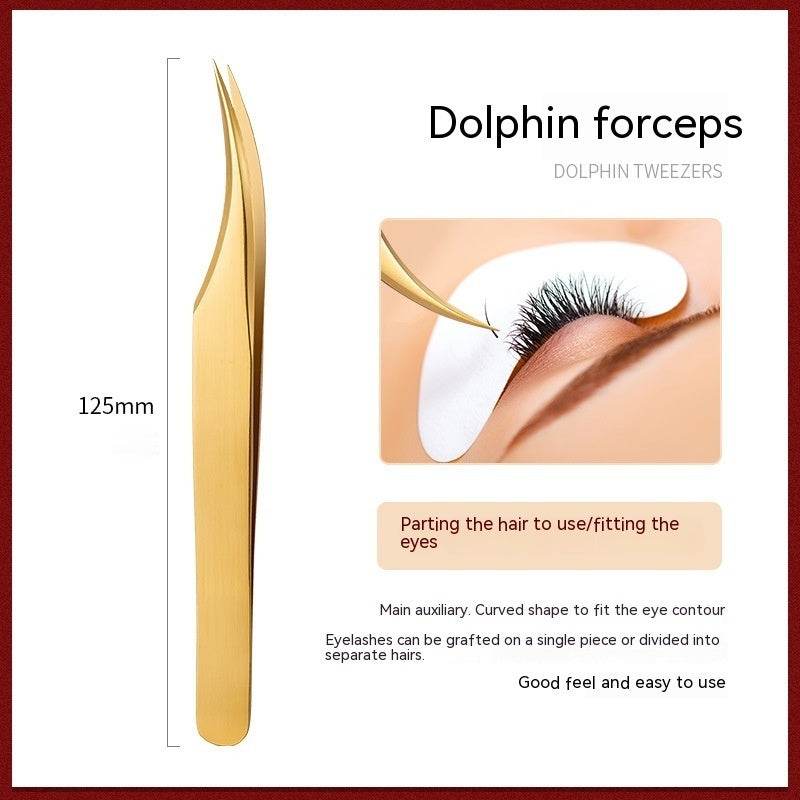 Stainless Steel Grafting Eyelash Aid Tweezers - Mubimart