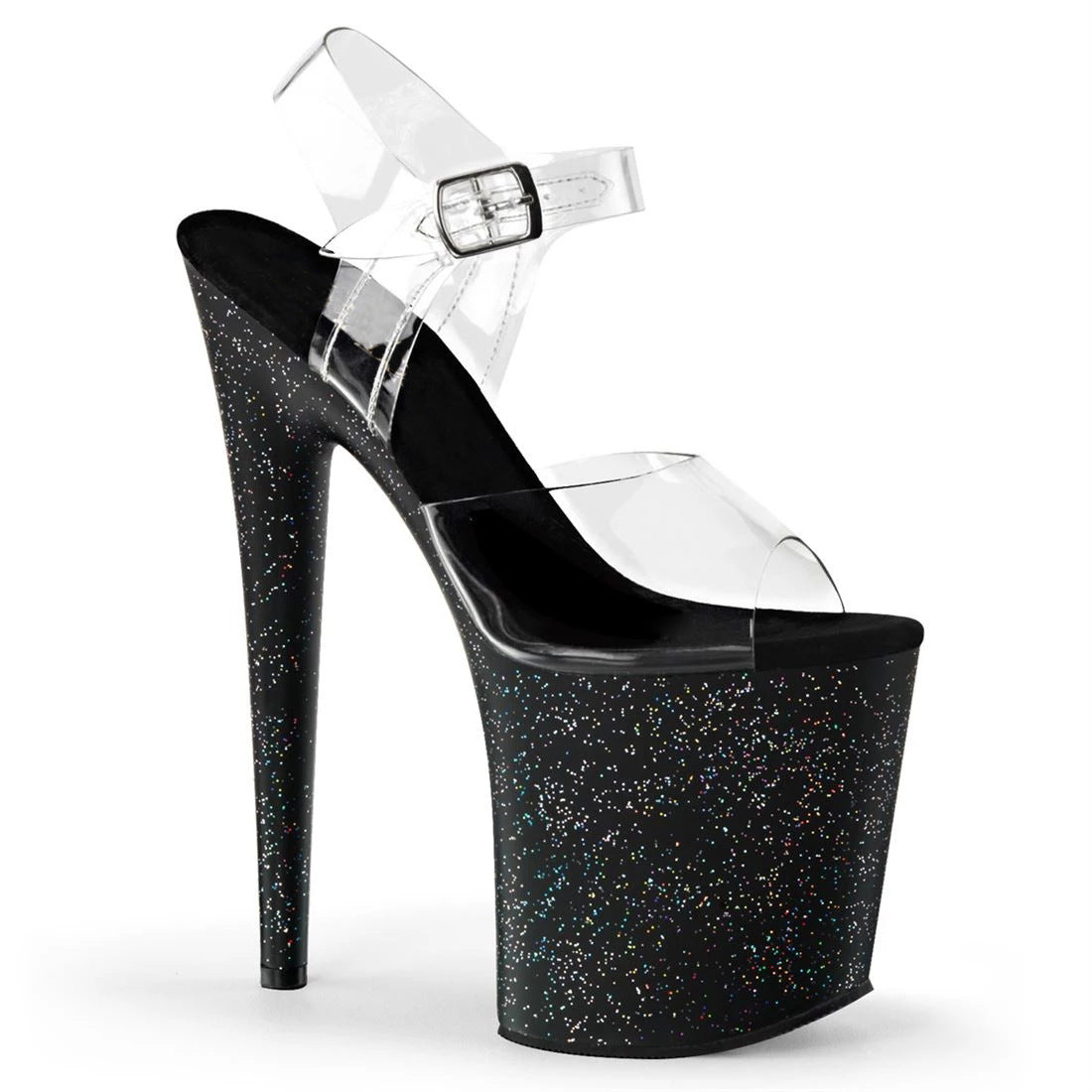 Rainbow Dot Glitter Waterproof Platform Stiletto Heels