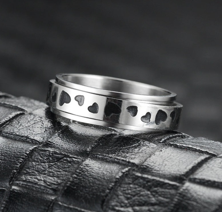 European And American Fashion Titanium Steel Rotating Ring Men