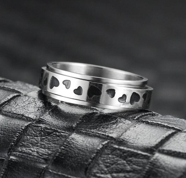 European And American Fashion Titanium Steel Rotating Ring Men - Mubimart